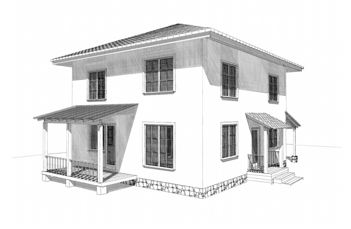 Проект двухэтажного дома А-036