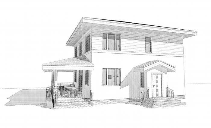 Проект двухэтажного дома А-052
